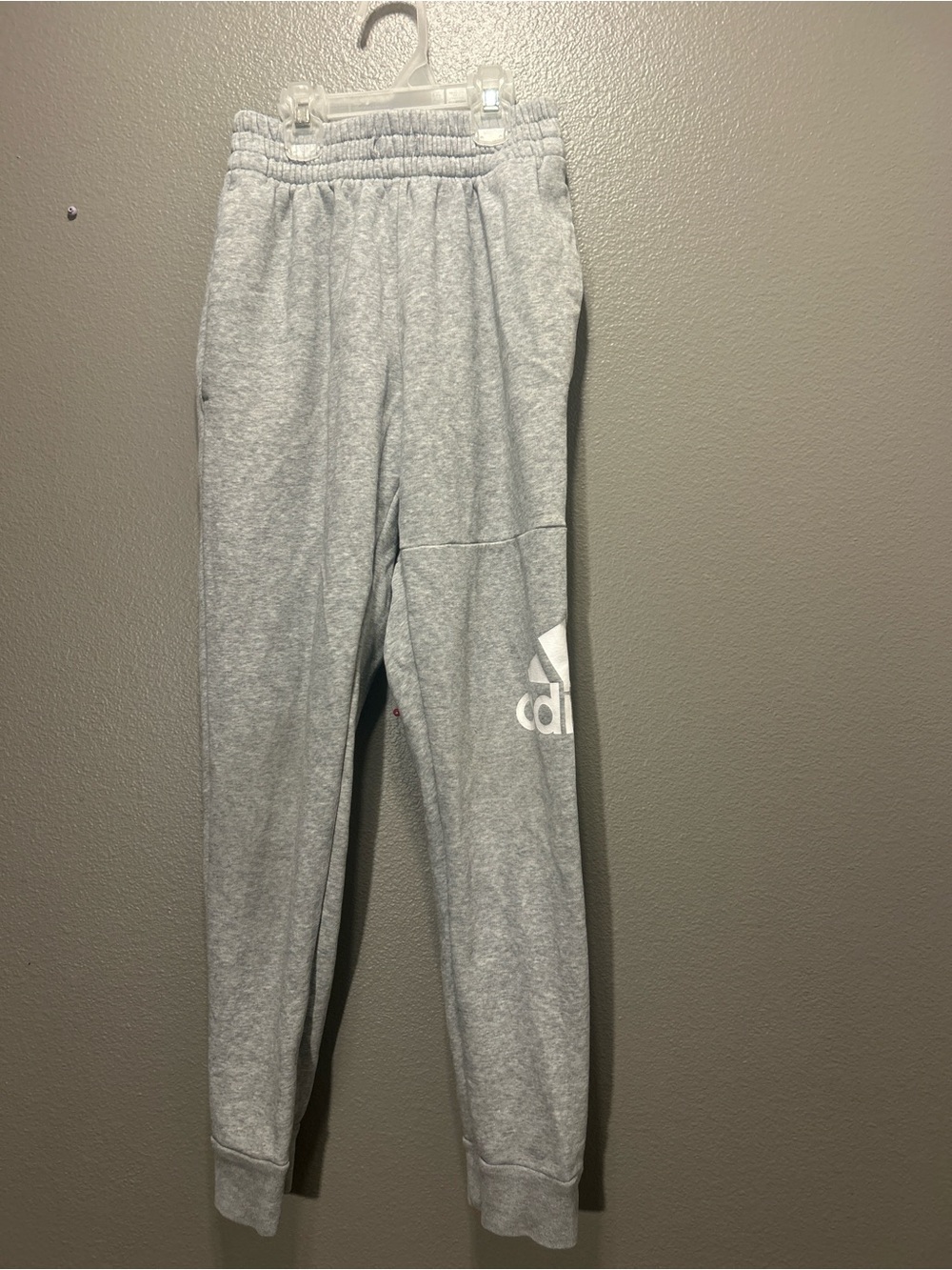 Adidas Men's Essentials Fleece Joggers Heather Gray Size Extra Small XS